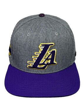 Los Angeles Lakers NBA Pro Standard Snapback Adjustable Hat Gray & Purple NEW